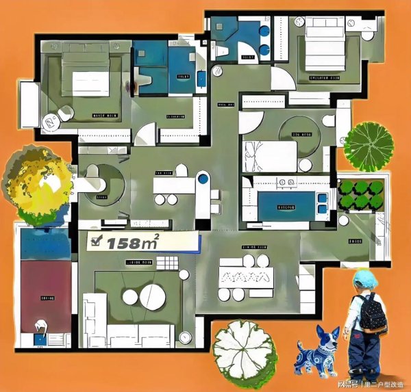 融易富 158㎡户型里埋着3个改变人生的彩蛋……见花园，浮TV，弧中岛？